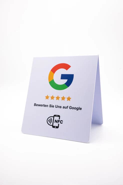 Google NFC Aufstellkarte – Weiss