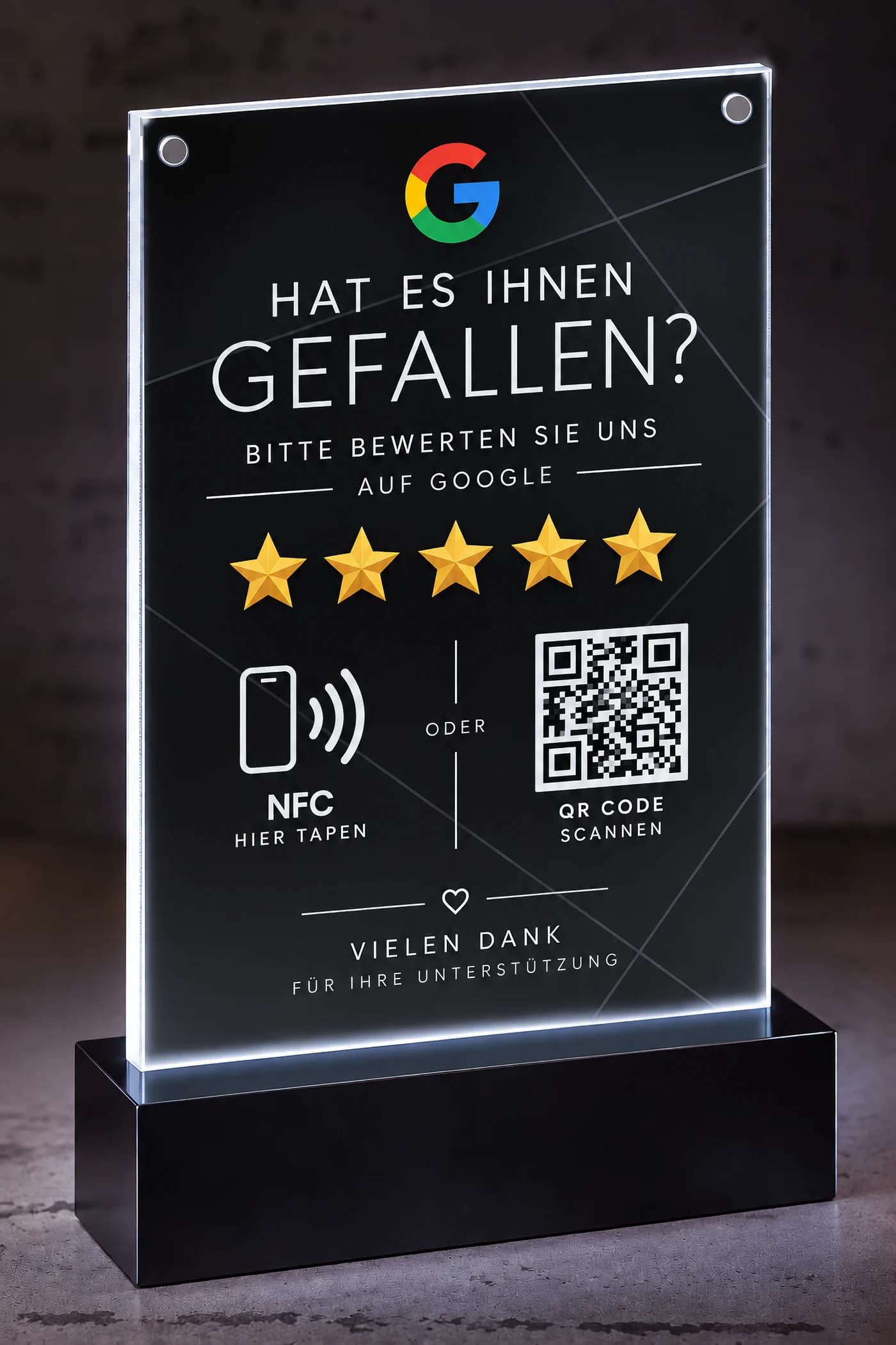 LUMEN Black – Google LED-Aufsteller
