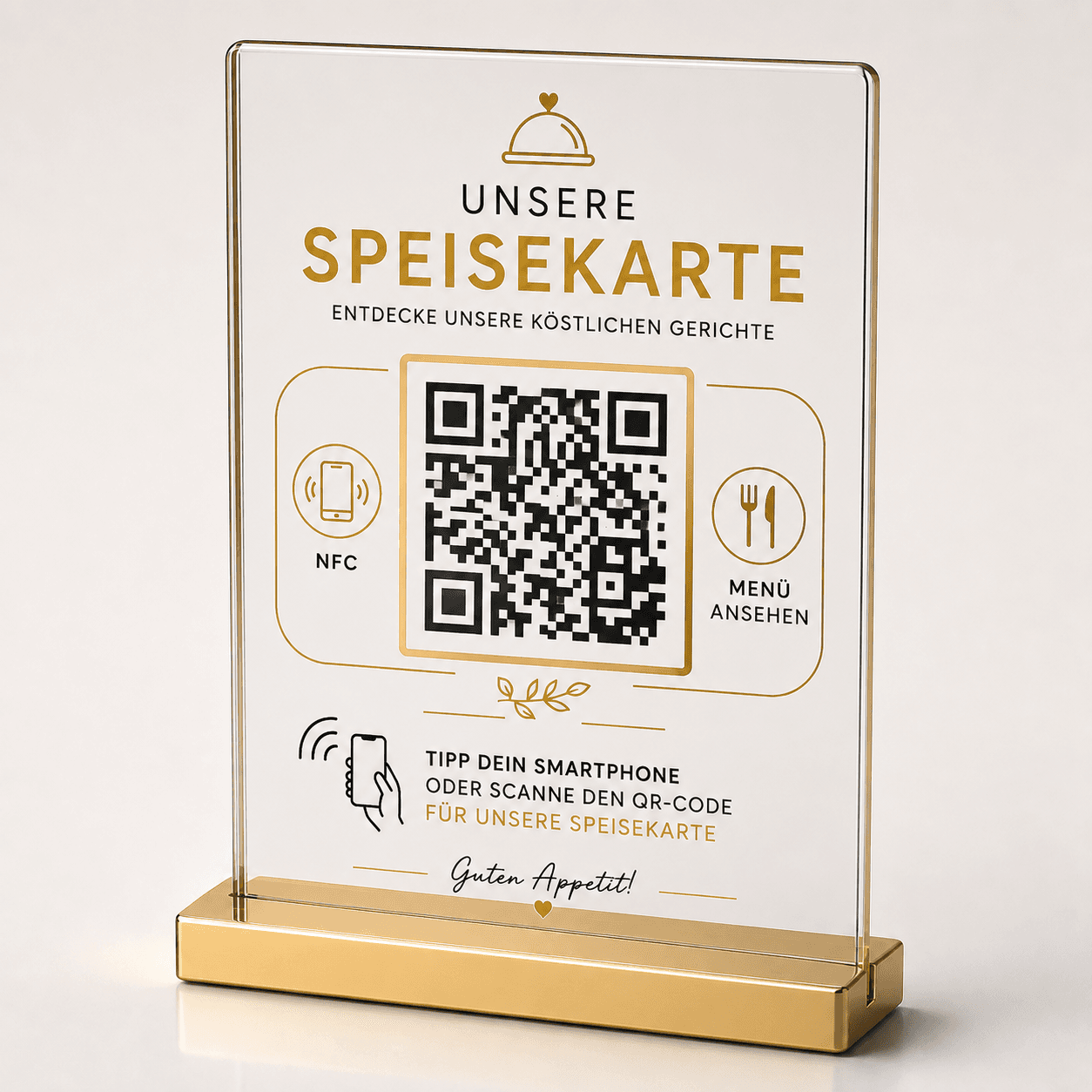 Premium Speisekarten Aufsteller – Gold – Gold