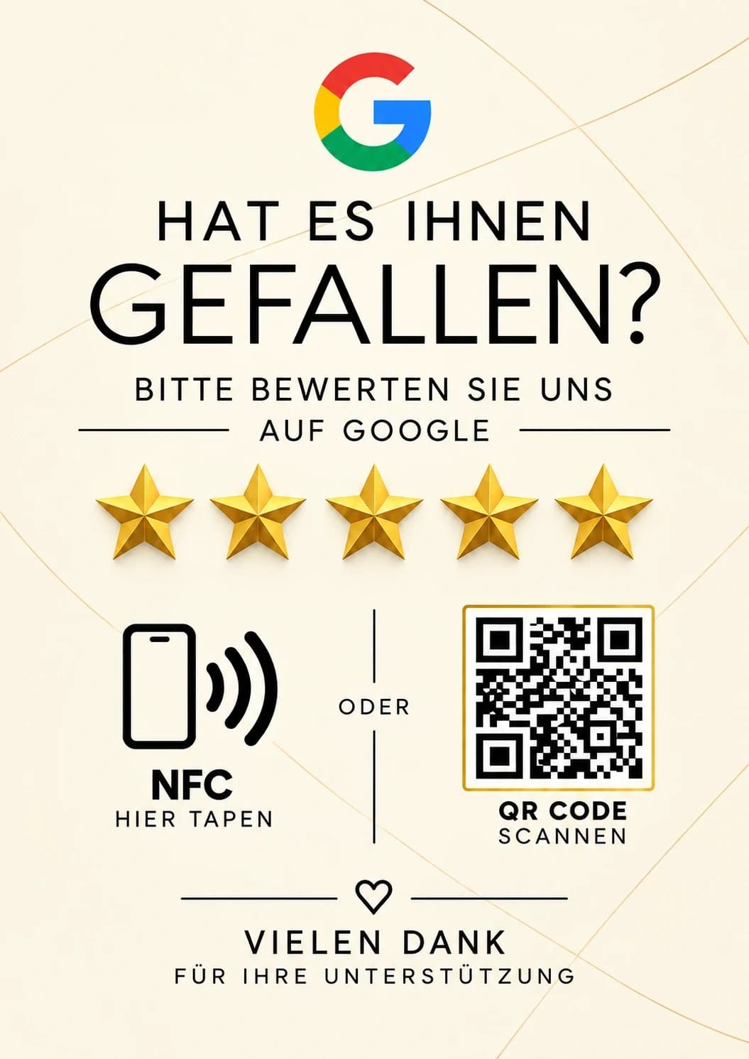 Silvana – Google-Bewertungsaufsteller DIN A4 – Vanilla Lumen